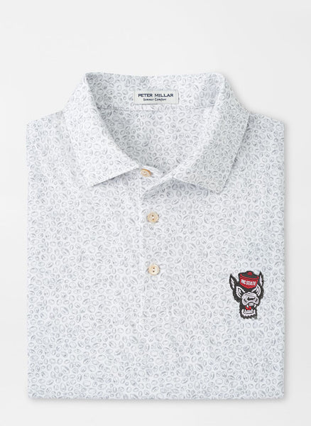 NC State Wolfpack Peter Millar Blitz Wolfhead Performance Polo