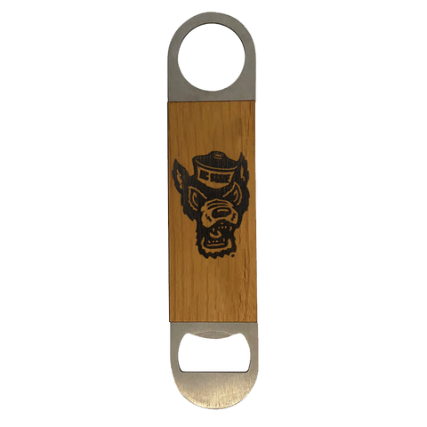 NC State Wolfpack Wolfhead Wooden Magnetic Bottle Opener