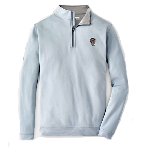 NC State Wolfpack Peter Millar Perth Wolfhead Performance 1/4 Zip Pullover