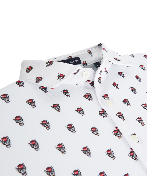 NC State Wolfpack Turtleson White Gameday All Over Wolfhead Polo