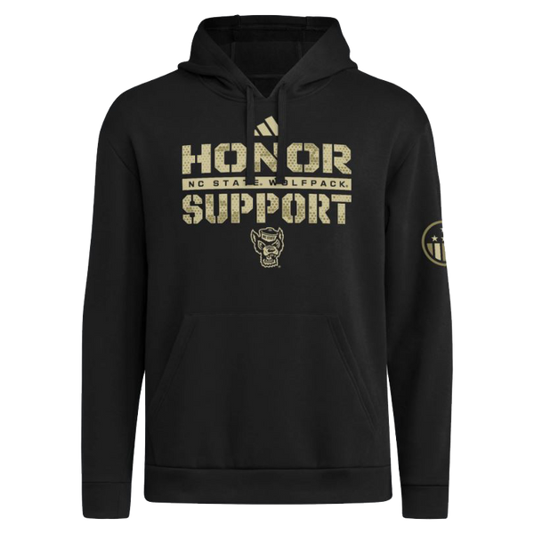 NC State Wolfpack Adidas Military Appreciation Black Honor Hooded Sweatshirt