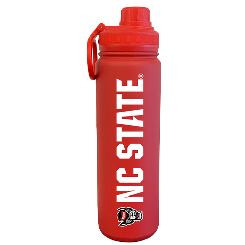 NC State Wolfpack Matte Red 24oz Stainless Steel Wolfhead Water Bottle