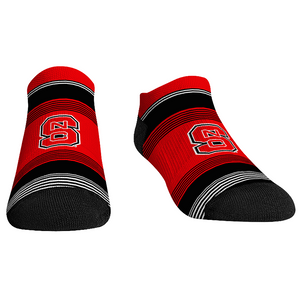 NC State Wolfpack Youth Stripe Zone Block S Low Cut Socks