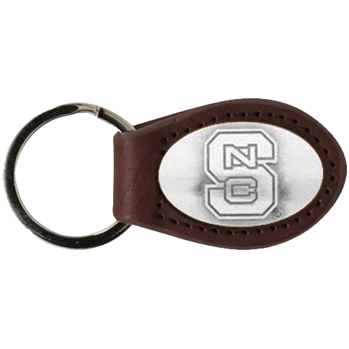 NC State Wolfpack Brown Leather Concho Key Chain