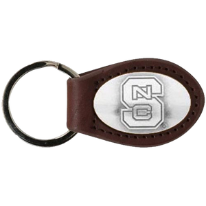 NC State Wolfpack Brown Leather Concho Key Chain
