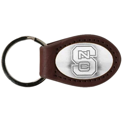 NC State Wolfpack Brown Leather Concho Key Chain