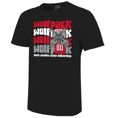 NC State Wolfpack Youth Black Mascot Wave T-Shirt