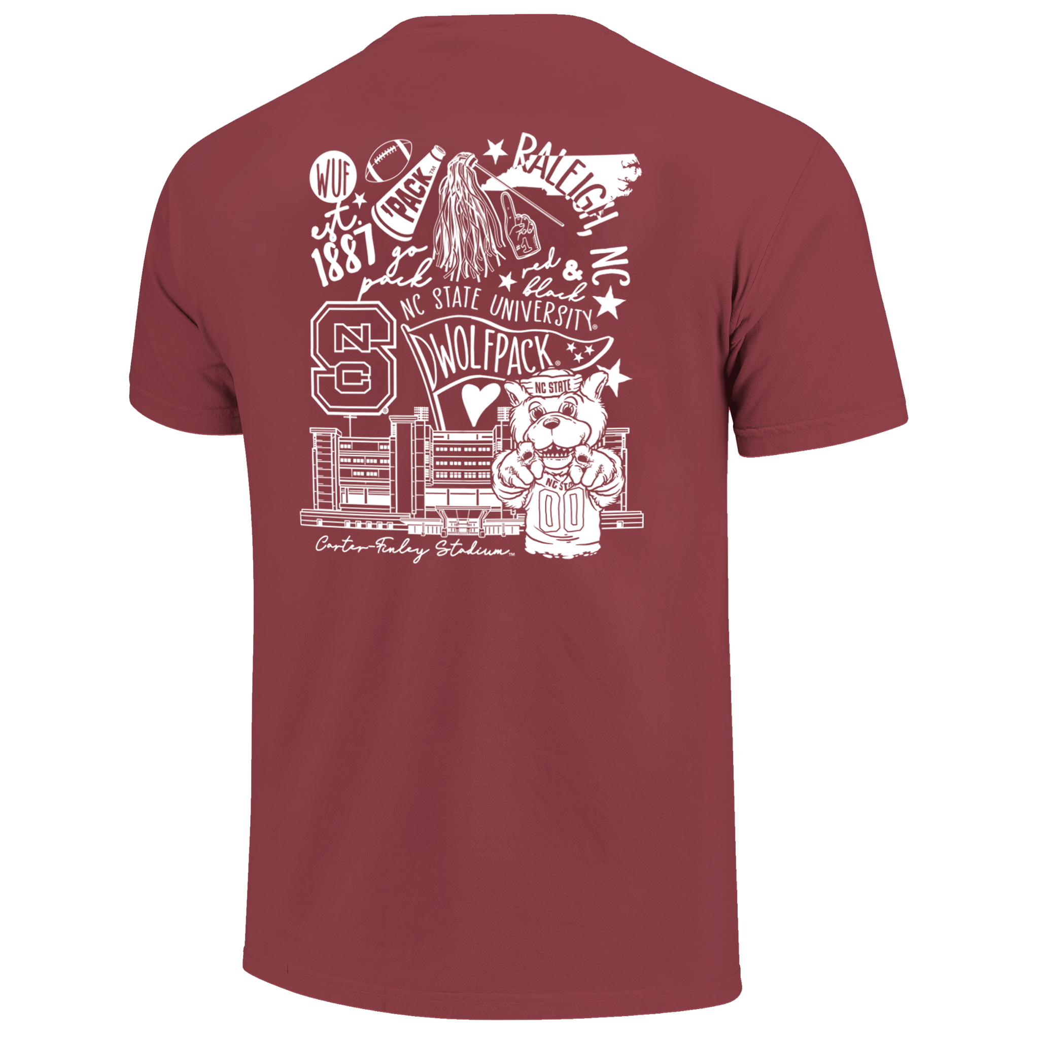 NC State Wolfpack Comfort Colors Brick Cutesy Campus T-Shirt