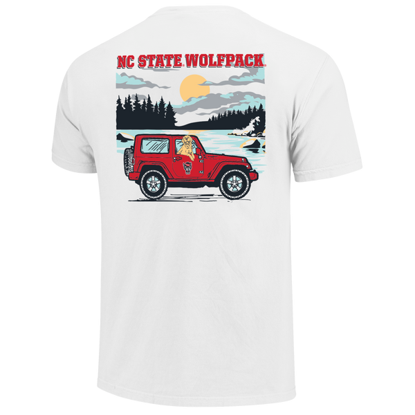 NC State Wolfpack White Comfort Colors Lake Day Pup T-Shirt