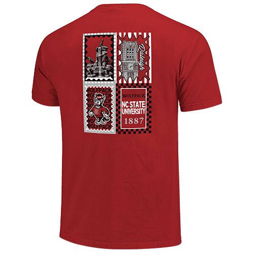 NC State Wolfpack Red Comfort Colors Campus Squares T-Shirt