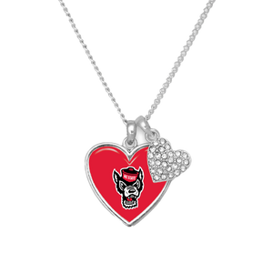 NC State Wolfpack Amara Heart Necklace Red and White Shop