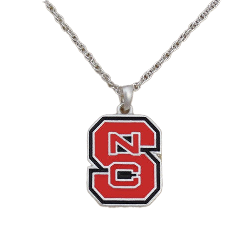 NC State Wolfpack FTH Red Block S Necklace