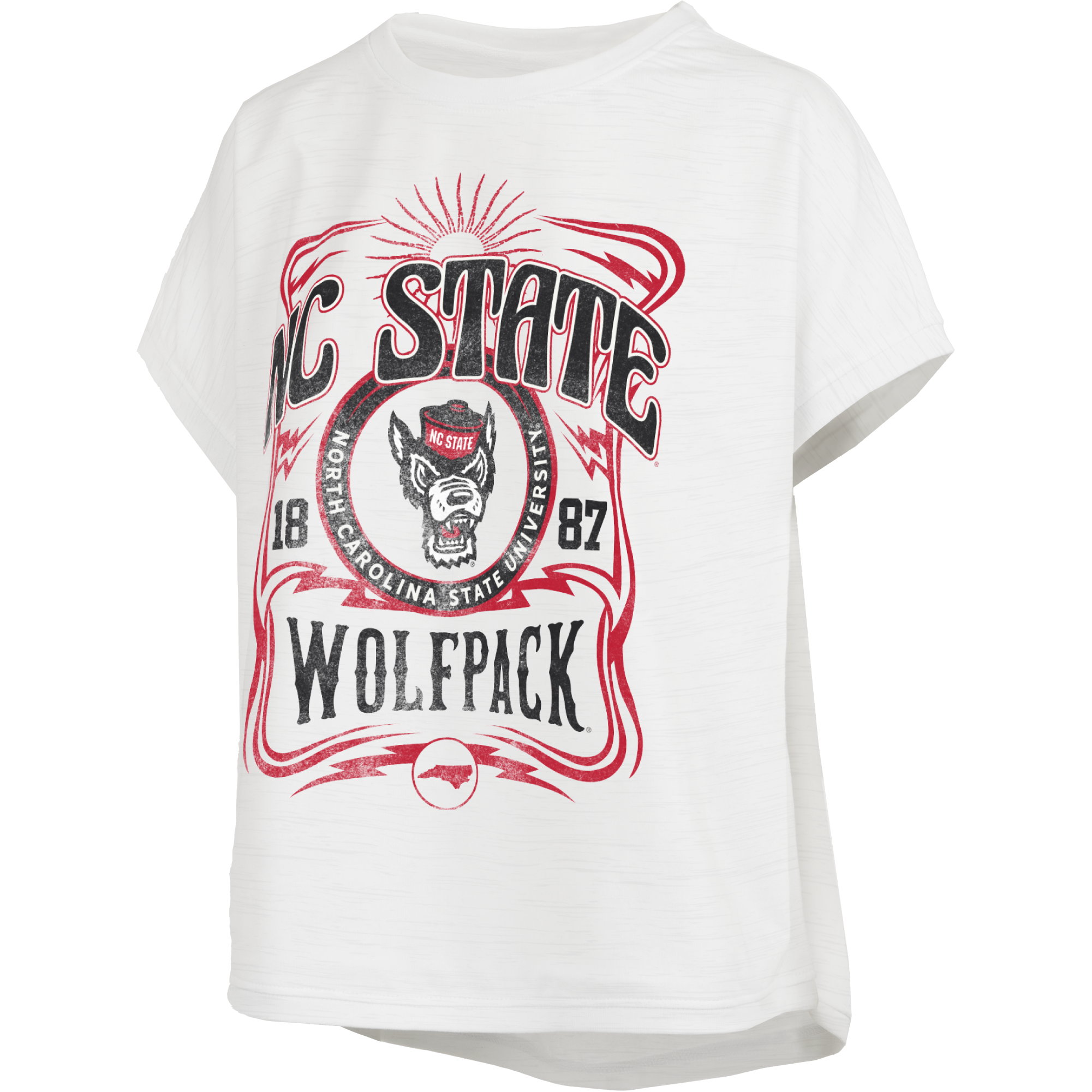 NC State Wolfpack Women's White Rango Sleeveless Drop Shoulder Waist Length Top