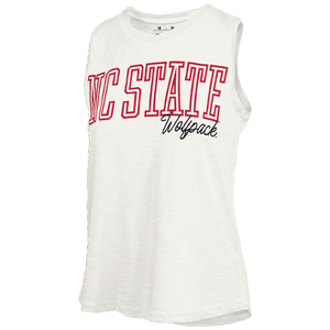 NC State Wolfpack Women's White Rockdale Hi-Lo Slub Tank