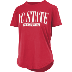 NC State Wolfpack Women's Red Sutton Rounded Bottom T-Shirt