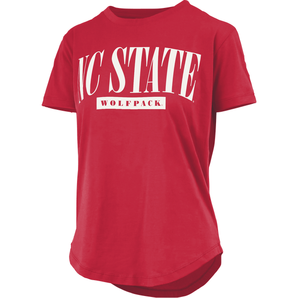 NC State Wolfpack Women's Red Sutton Rounded Bottom T-Shirt