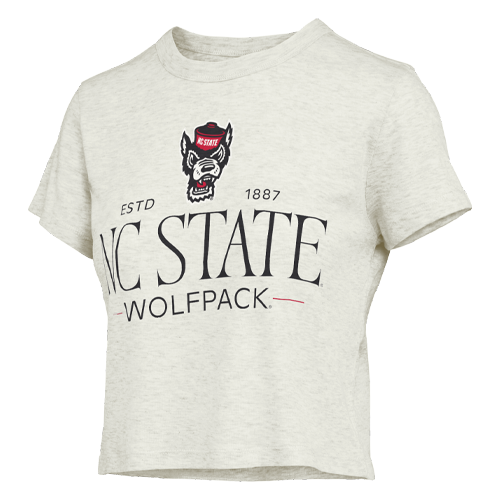 NC State Wolfpack Women's "Danni" Oatmeal Semi-Fitted Waist Length T-Shirt