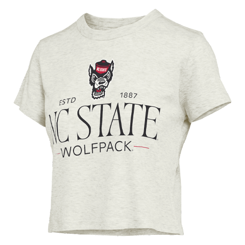 NC State Wolfpack Women's "Danni" Oatmeal Semi-Fitted Waist Length T-Shirt