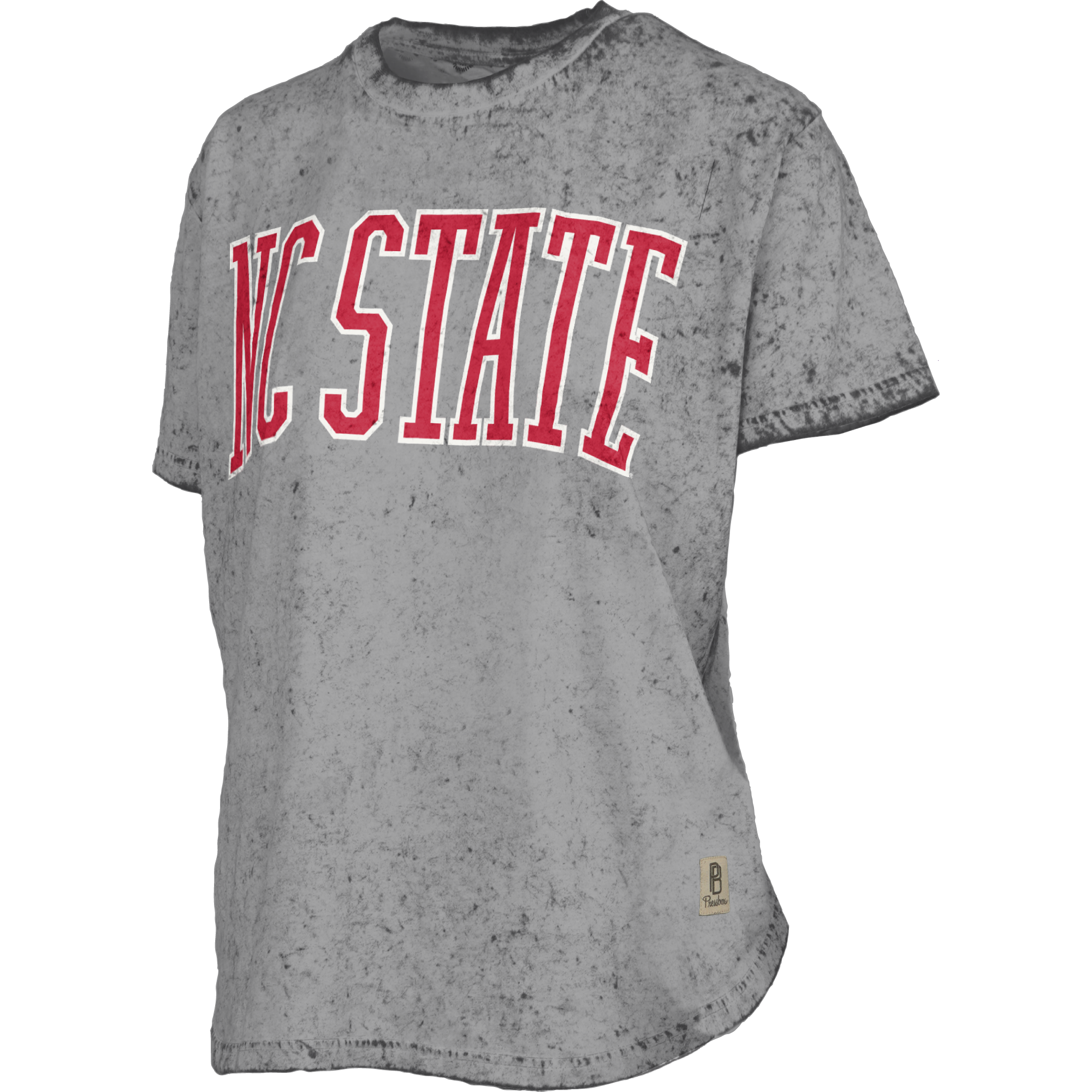 NC State Wolfpack Women's Grey "Southlawn" Oversized Sun Washed Rounded-Bottom T-Shirt