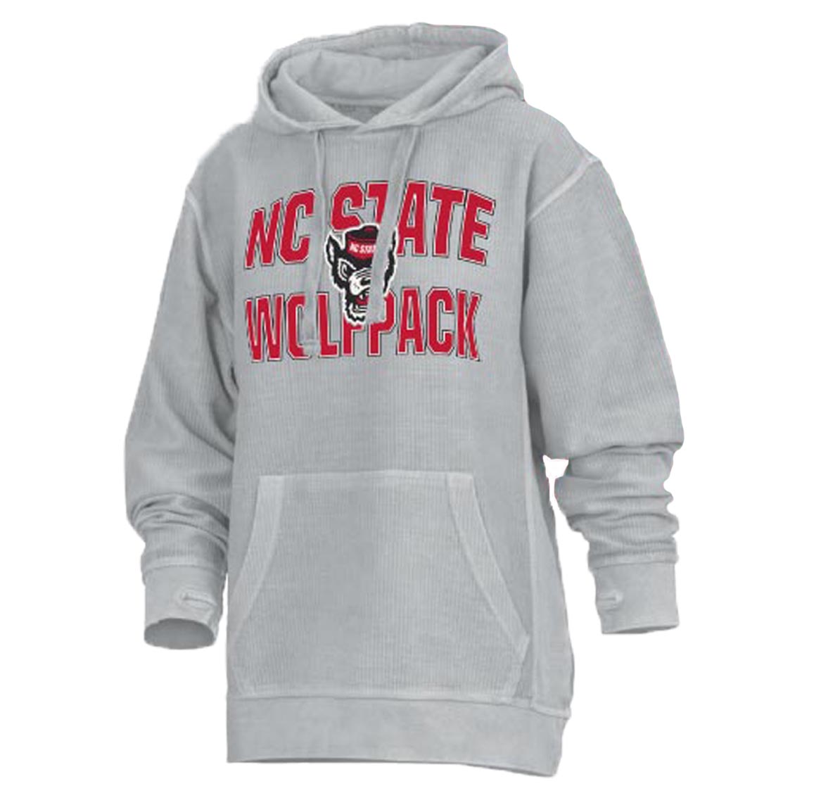 NC State Wolfpack Women's Grey Maxima Corded Hooded Sweatshirt