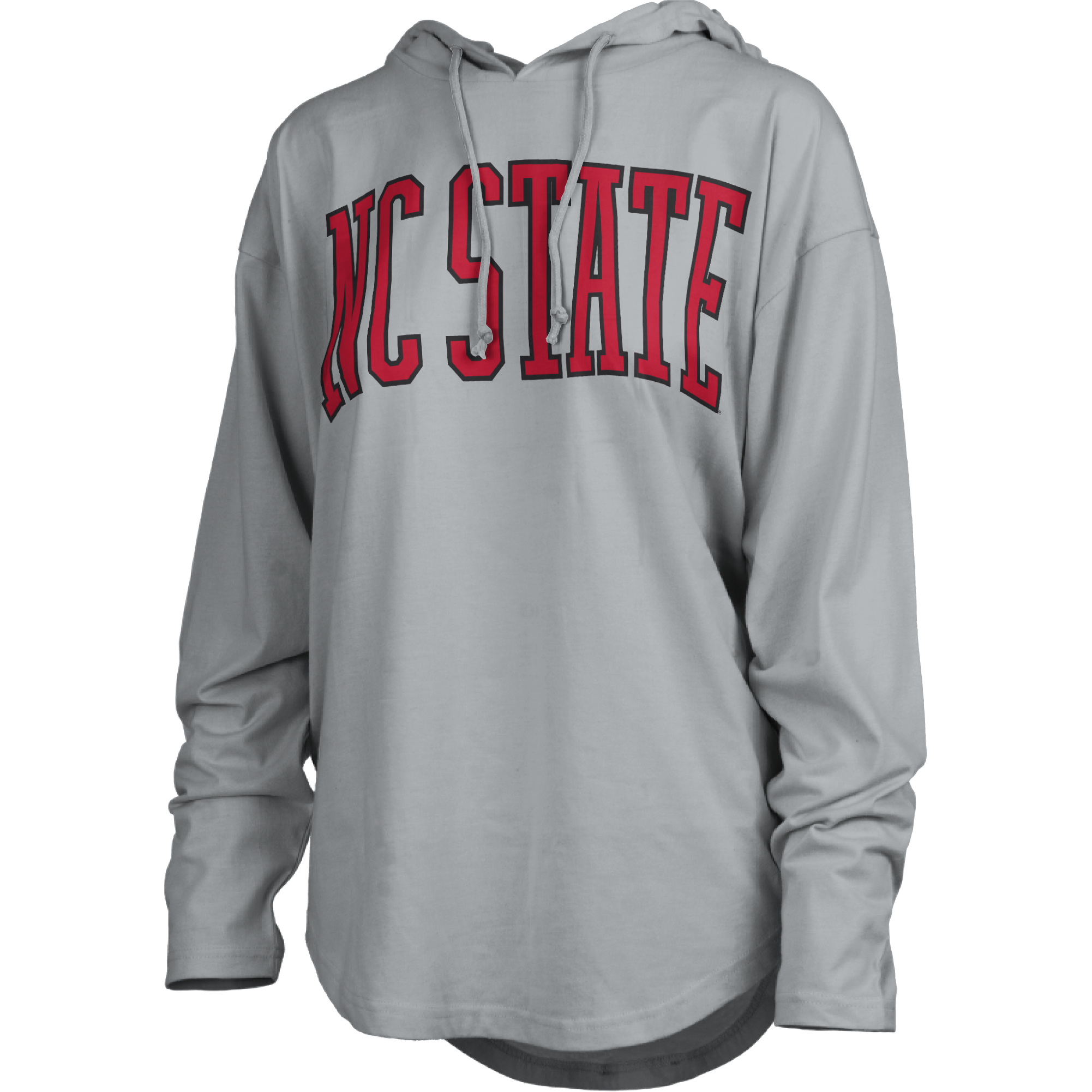 NC State Wolfpack Women's Grey San Bruno Arch Light-Weight Jersey Hooded Sweatshirt