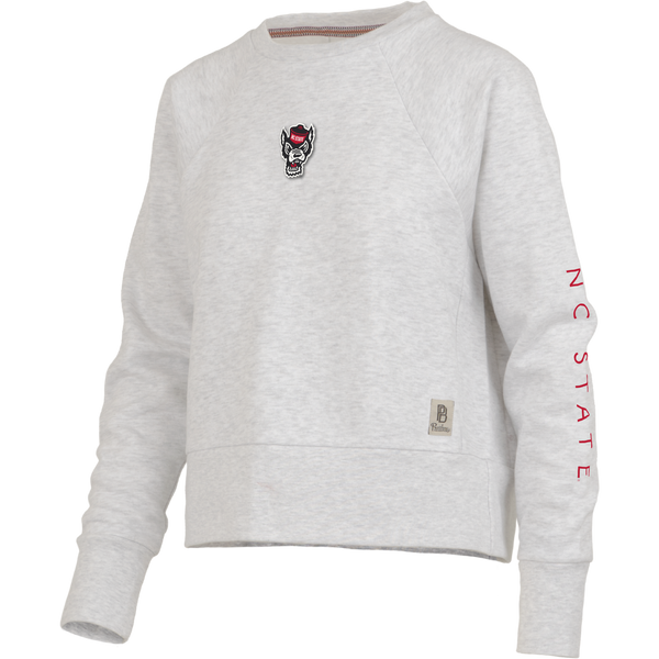 NC State Wolfpack Women's Wolfhead Ash Grey "Alton" Crewneck Fleece