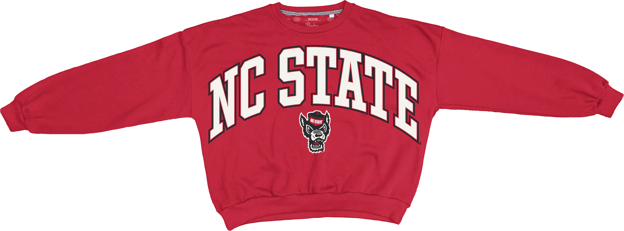 NC State Wolfpack Women's Red "Sweeper" Waist Length Oversized Crewneck