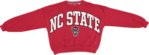 NC State Wolfpack Women's Red "Sweeper" Waist Length Oversized Crewneck