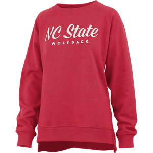 NC State Wolfpack Women's Red Abrianna Amore Terry Fleece Crewneck