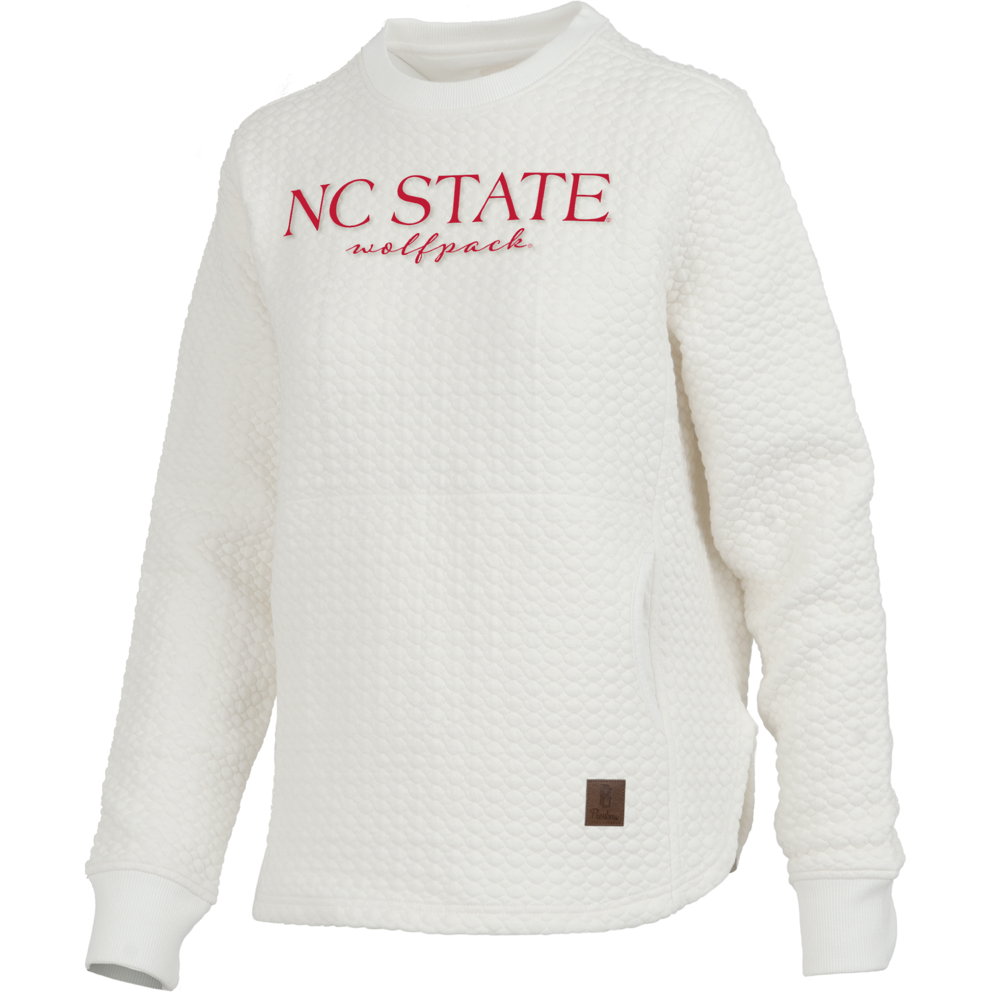 NC State Wolfpack Women's Champagne Cable Knit Fleece Crewneck Sweatshirt