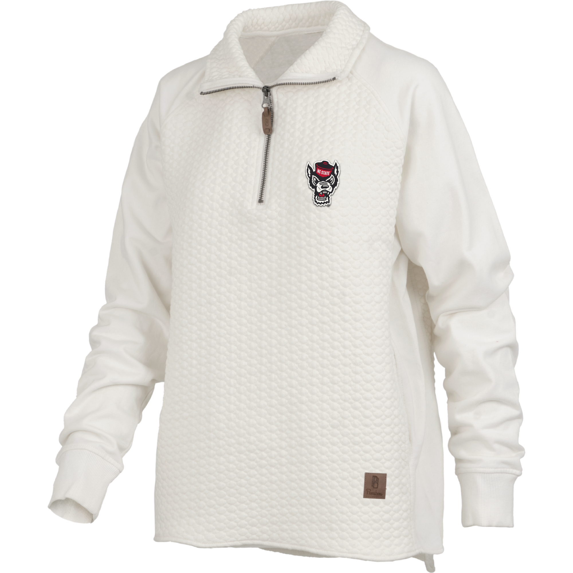 NC State Wolfpack Women's Ivory Cable Knit Salem 1/4 Zip Jacket
