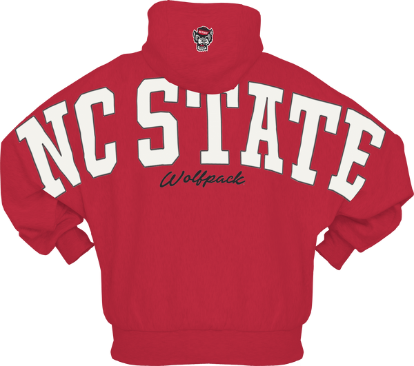 NC State Wolfpack Red Belvedere Oversized Hooded Sweatshirt