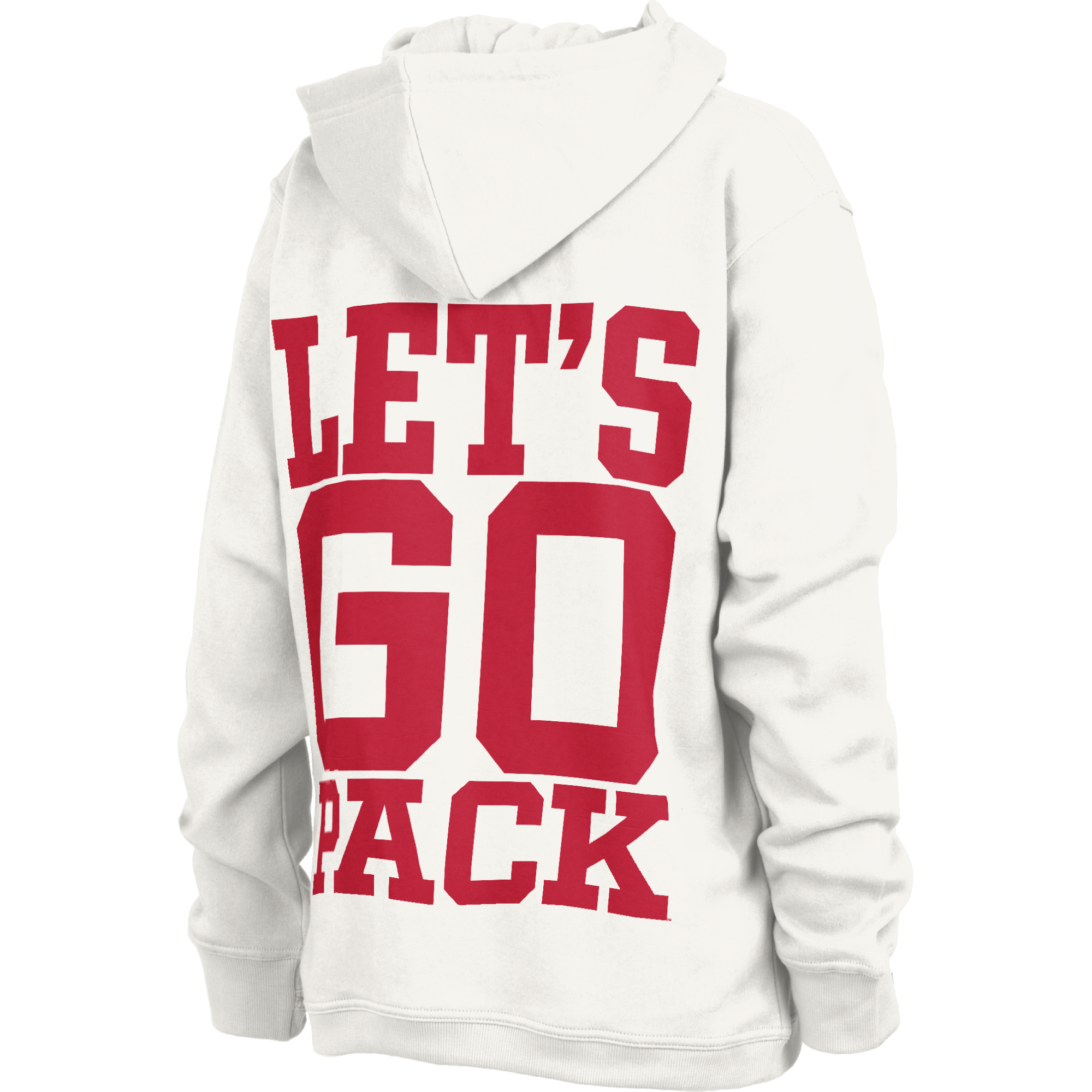 NC State Wolfpack Women's White Big Print Block Oversized Hooded Sweatshirt