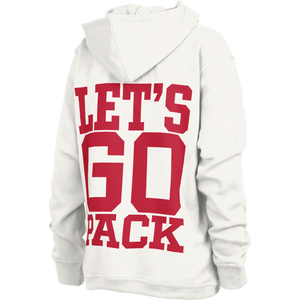 NC State Wolfpack Women's White Big Print Block Oversized Hooded Sweatshirt