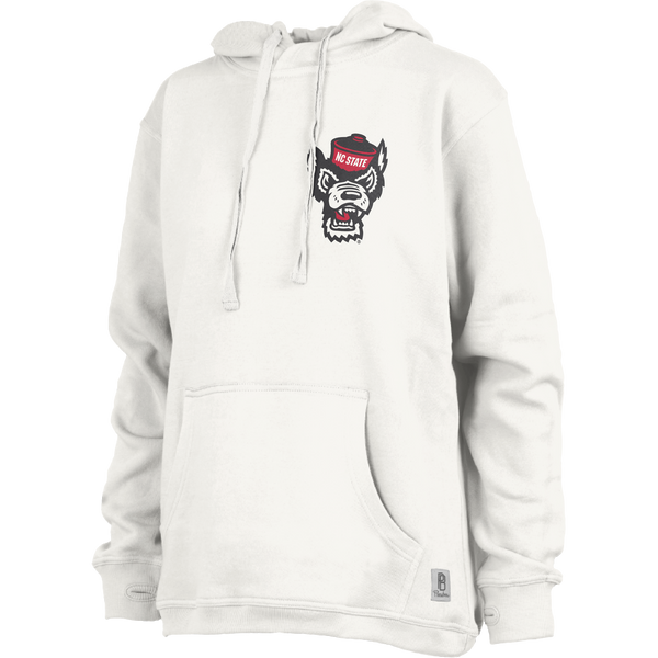 NC State Wolfpack Women's White Big Print Block Oversized Hooded Sweatshirt