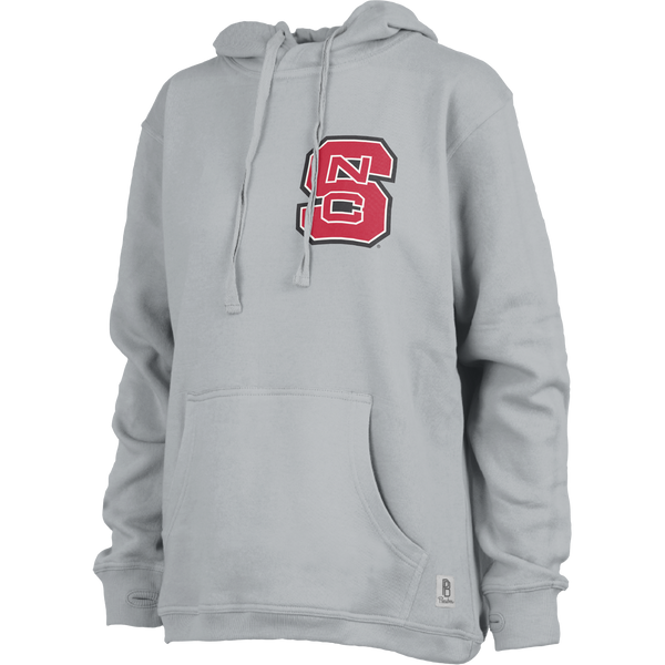 NC State Wolfpack Women's Grey Starbright Football Helmet Oversized Hooded Sweatshirt