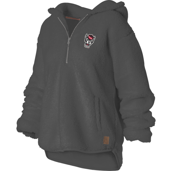 NC State Wolfpack Women's Charcoal Sherpa 1/4 Zip Hood