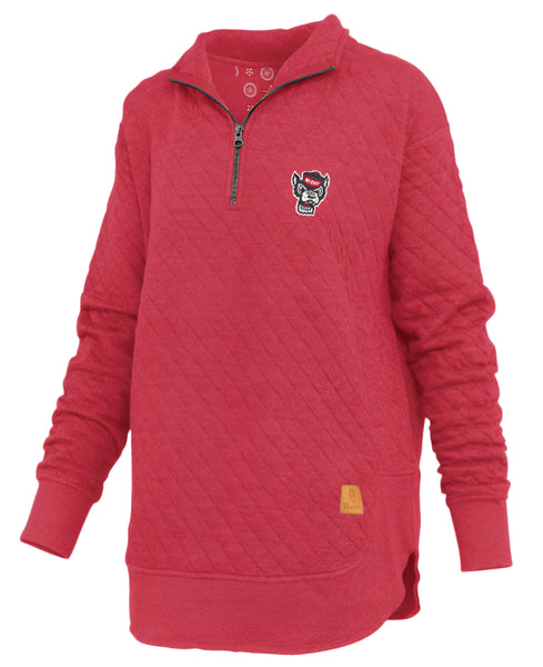 NC State Wolfpack Women's Red Roseburg Quilted Fleece 1/4 Zip