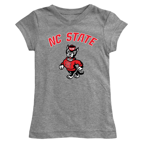 NC State Wolfpack Heather Grey Youth Girl's Lexie T-Shirt