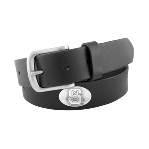 NC State Wolfpack Black Concho No Tip Leather Belt