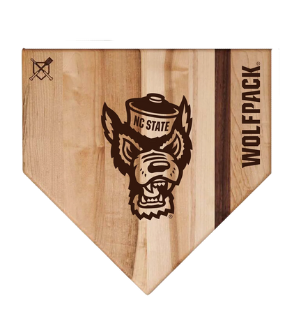 NC State Wolfpack Baseball BBQ Wooden Home Plate Cutting Board