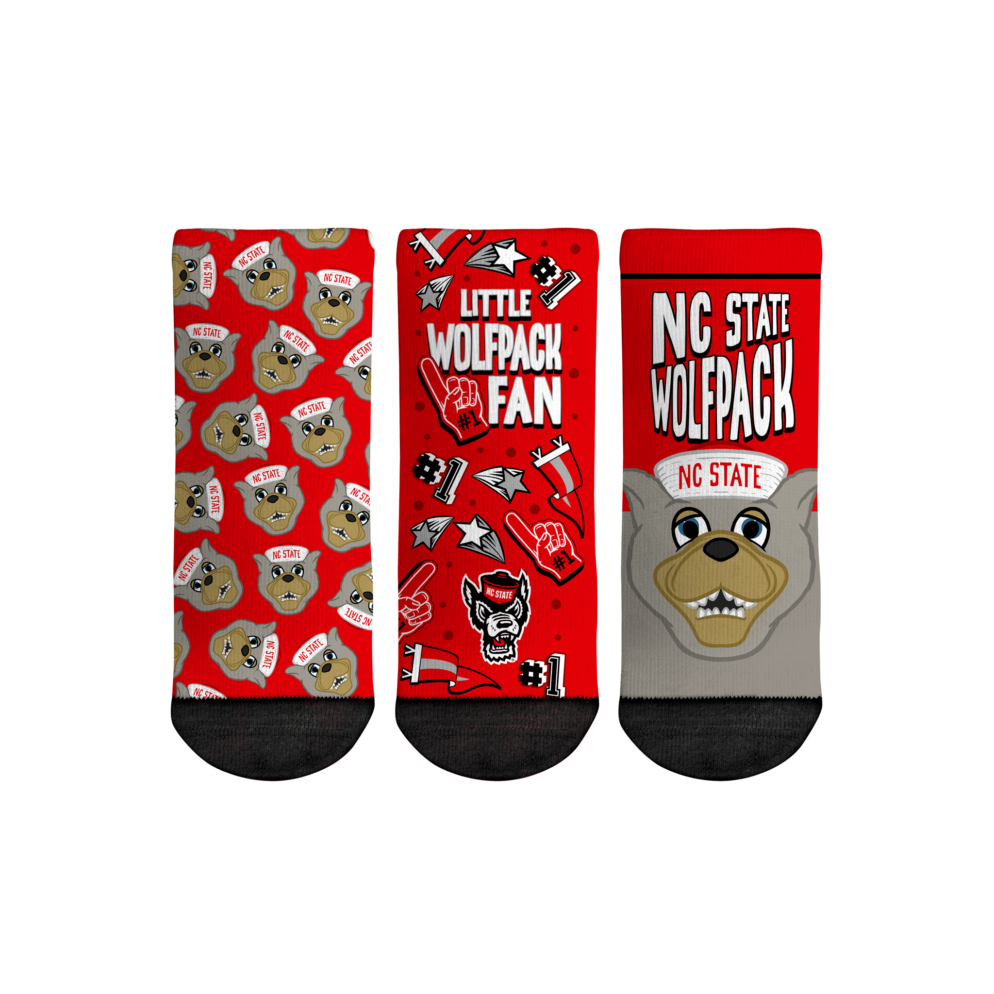 NC State Wolfpack Toddler Number 1 Fan 3-pack Socks