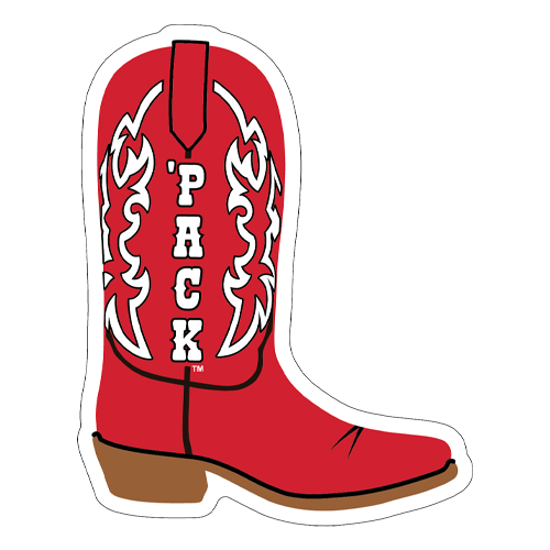 NC State Wolfpack 3.5" Red Cowboy Boot Rugged Sticker