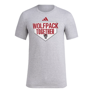 NC State Wolfpack adidas Grey Distressed Wolfhead Homeplate T-Shirt