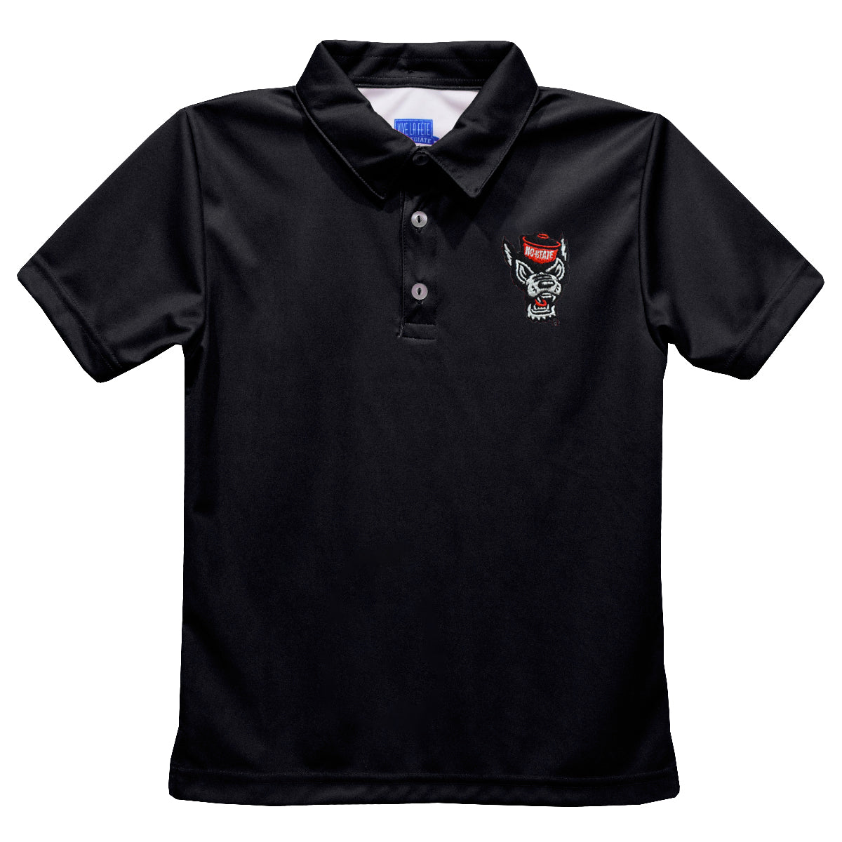 NC State Wolfpack Toddler Embroidered Wolfhead Solid Black Polo