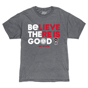 NC State Wolfpack Life is Good Heather Grey Believe T-Shirt