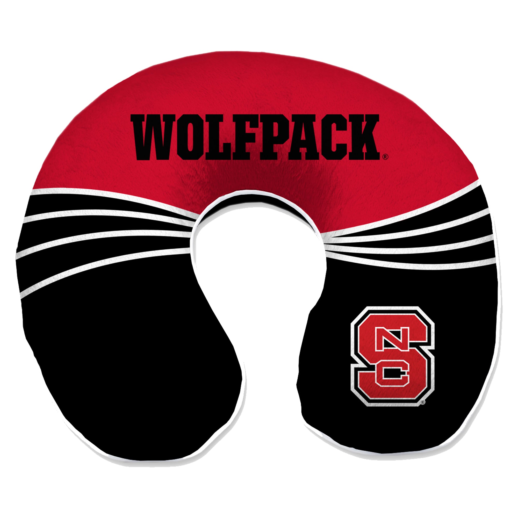 NC State Wolfpack Wave Memory Foam Travel Pillow