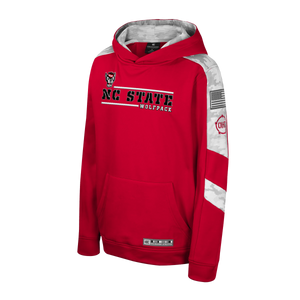 NC State Wolfpack Operation Hat Trick Youth Red/Horizon Camo Hooded Sweatshirt