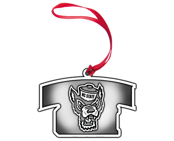 NC State Wolfpack Pewter Red Dad Glitter Fill Ornament