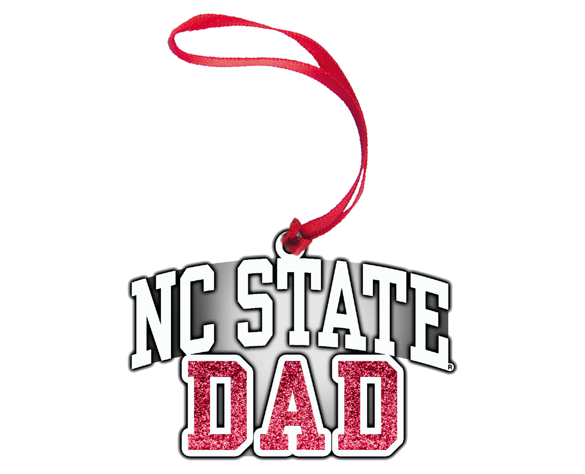 NC State Wolfpack Pewter Red Dad Glitter Fill Ornament